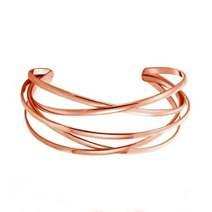 Bracelet Manchette Charm Femme – Alliage Ajustable, 4 Finitions Luxe