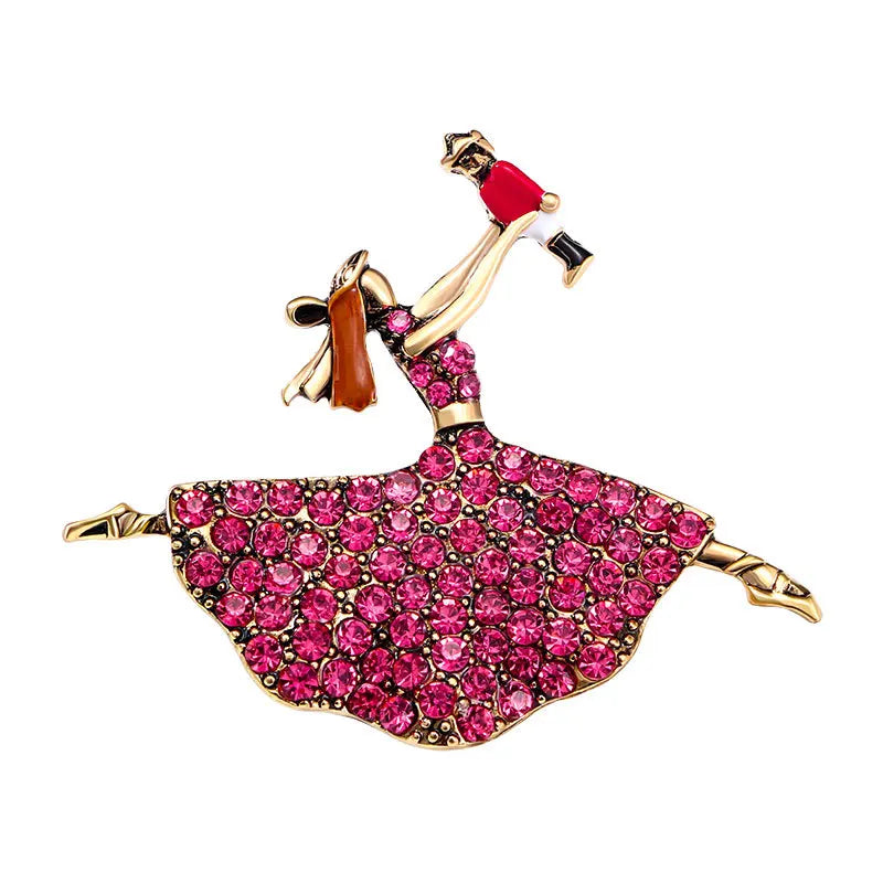 Broche Danseuse Ballet Cristaux – Pin's Vintage Élégant Femme Fille
