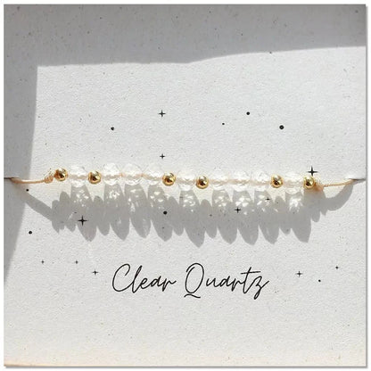 Bracelet Pierres Naturelles Ajustable – Perles 3mm Améthyste Grenat