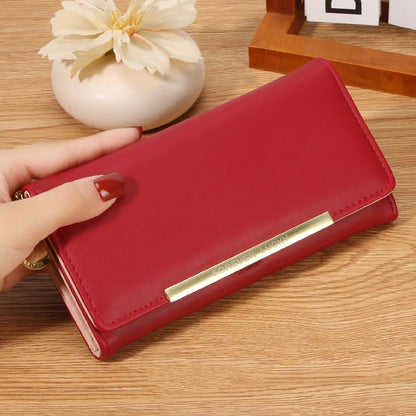 Portefeuille Femme Trifold Long Haut de Gamme - Multi-Cartes Multifonction