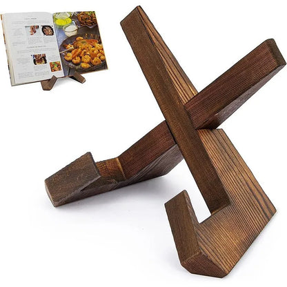 Support Livre de Recettes en Bois - Porte-Menu Cuisine & Bureau
