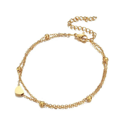 Chaîne de Cheville Bohème Perles Étoiles Pompons – Bracelet Pied Vintage Femme