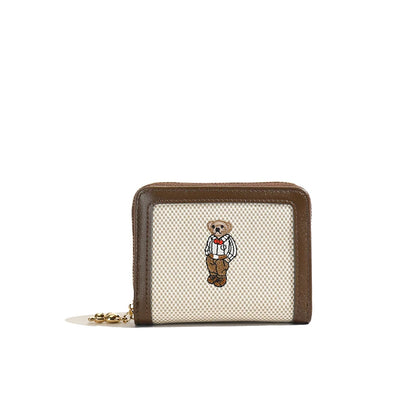Portefeuille Femme Long Zippé Grande Capacité - Porte-Monnaie Bifold avec Dragonne Porte-Carte Designer Luxe
