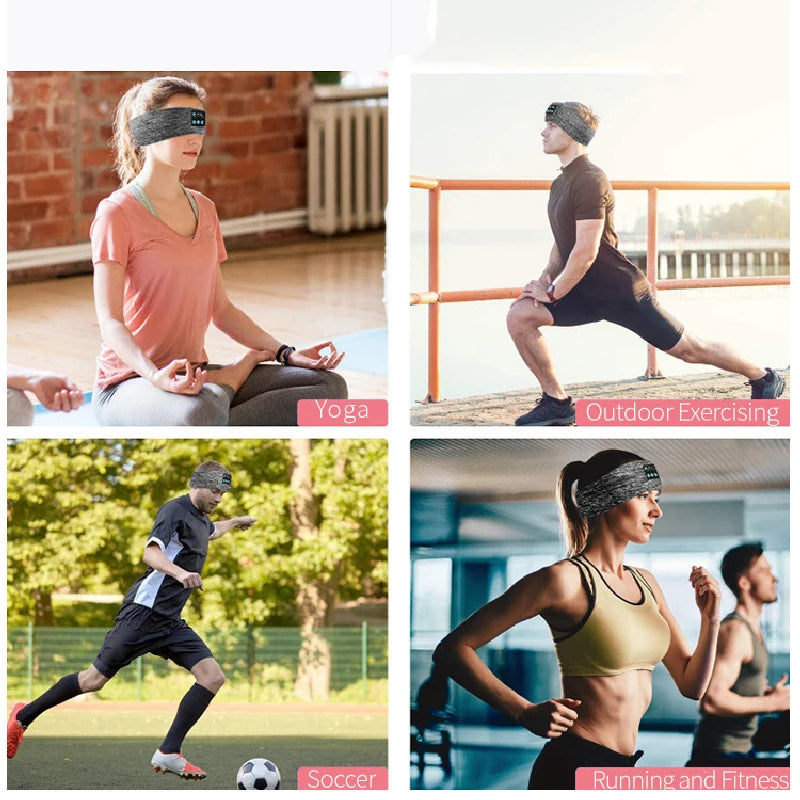 Bandeau Bluetooth Sport avec Écouteurs Sans Fil - Running Yoga Fitness Sommeil