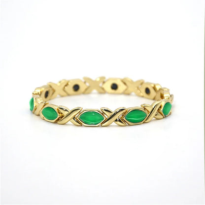 Bracelet Opale Magnétique Plaqué Or 18K – Énergie & Charme Femme