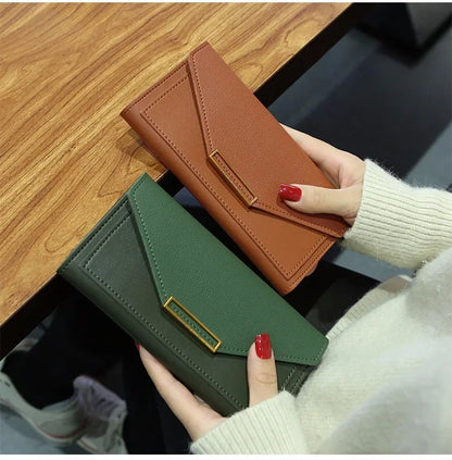 Portefeuille Femme Cuir Long Fashion Hasp - Clutch Wallet Cartera Mujeres avec Poche Téléphone