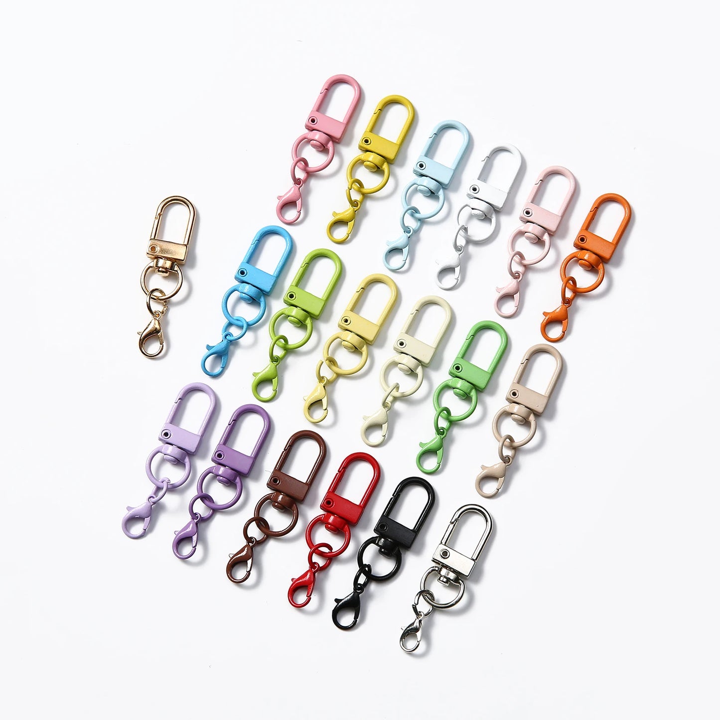 Mousquetons Métalliques Colorés – Lot de 10, 50 ou 100 pcs