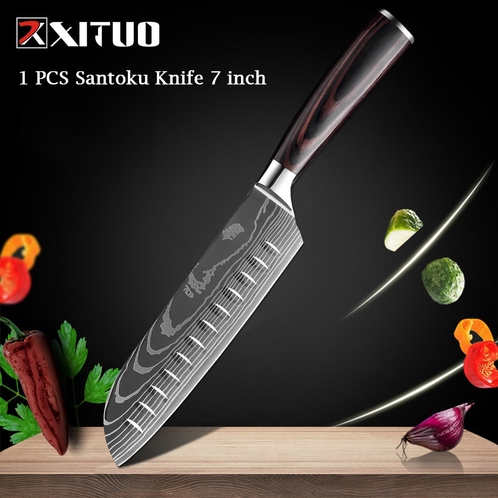 Couteaux de Chef Professionnels 1-10 Pièces - Set Cuisine Acier Inoxydable