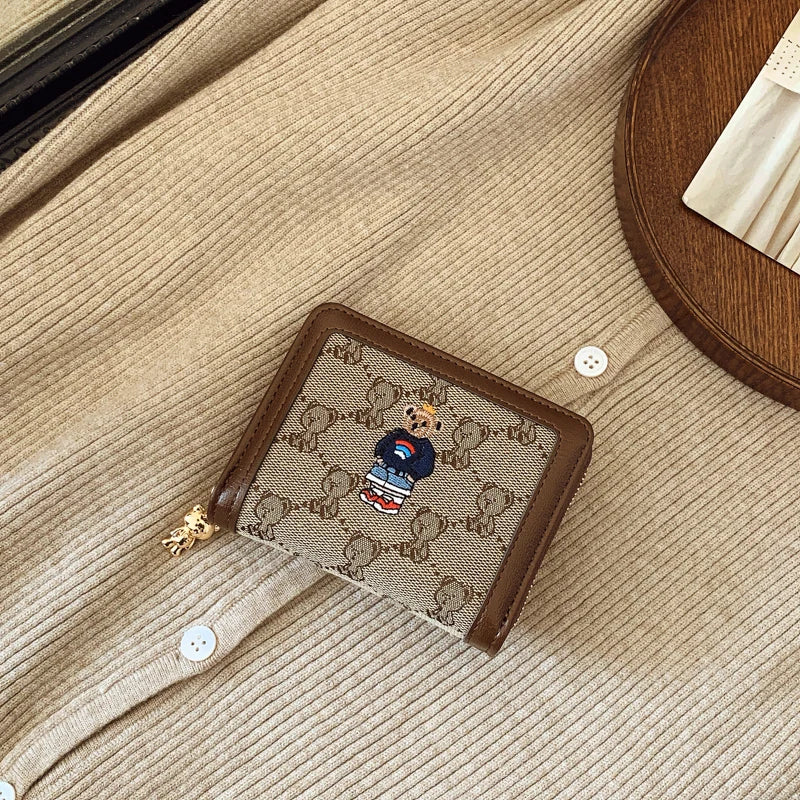 Portefeuille Femme Long Zippé Grande Capacité - Porte-Monnaie Bifold avec Dragonne Porte-Carte Designer Luxe