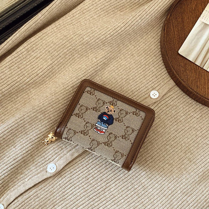 Portefeuille Femme Long Zippé Grande Capacité - Porte-Monnaie Bifold avec Dragonne Porte-Carte Designer Luxe