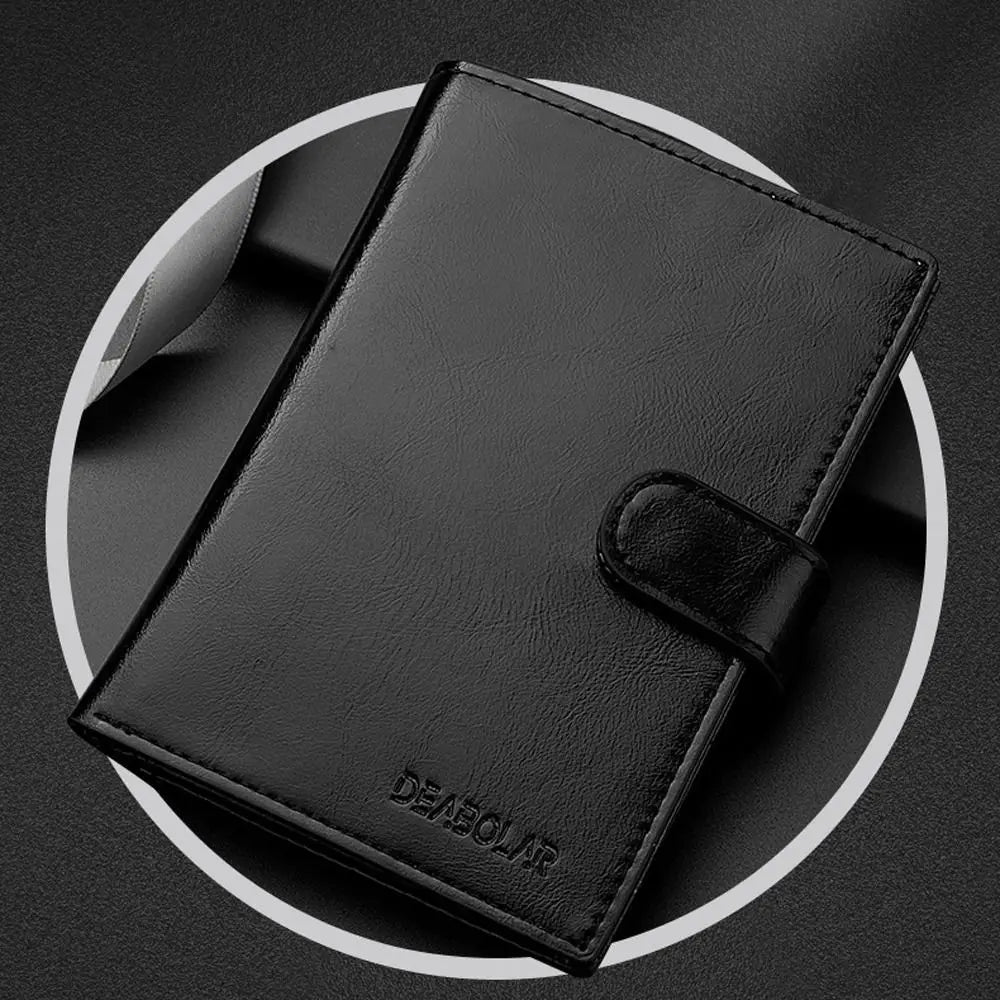 Porte-Passeport Cuir PU Multifonction Grande Capacité - Protège Passeport Porte-Carte Voyage Homme Femme Noir