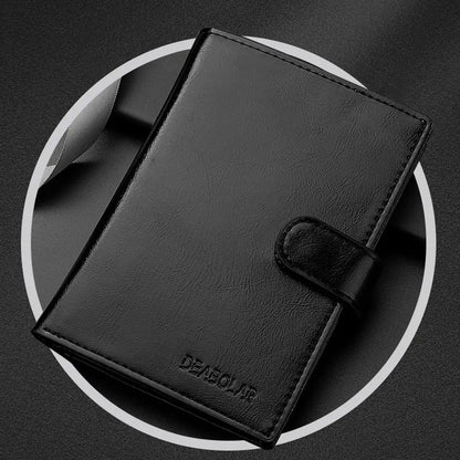 Porte-Passeport Cuir PU Multifonction Grande Capacité - Protège Passeport Porte-Carte Voyage Homme Femme Noir