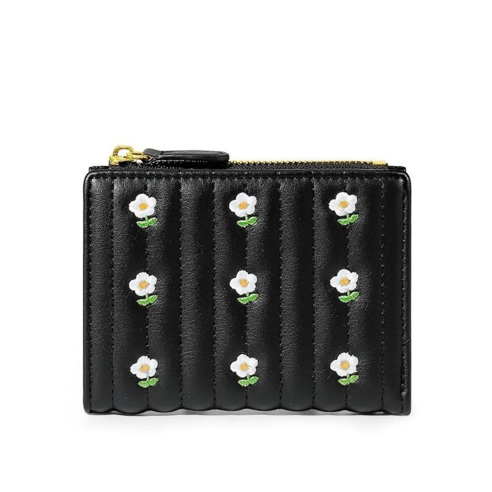 Portefeuille Femme Mini Cute Cuir PU Court - Porte-Monnaie Fashion Coin Money Bag Grande Capacité Blanc