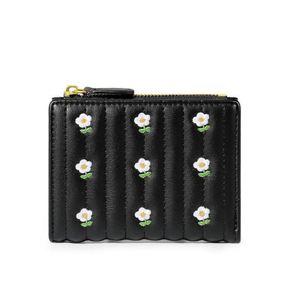 Portefeuille Femme Mini Cute Cuir PU Court - Porte-Monnaie Fashion Coin Money Bag Grande Capacité Blanc