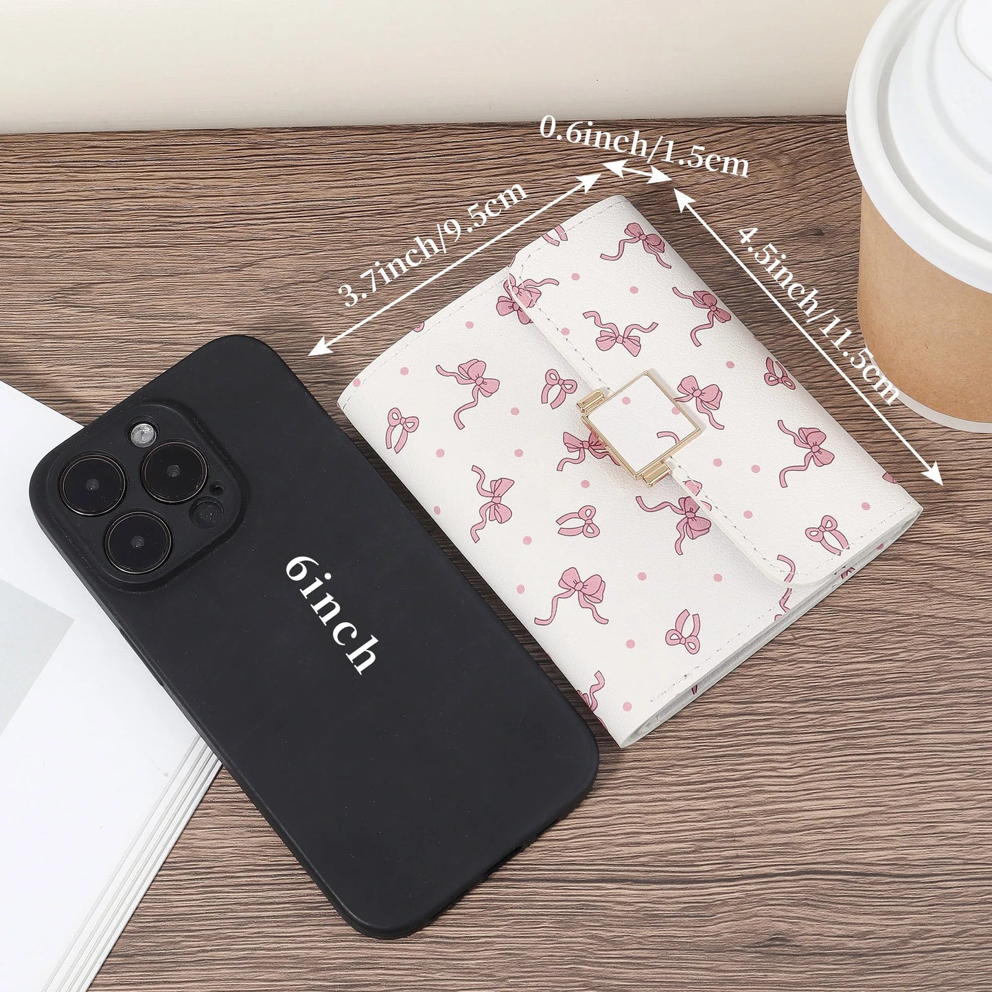 Portefeuille Femme Mini Pliable Multi-Cartes - Porte-Carte ID Fenêtre Voyage Extérieur Rose