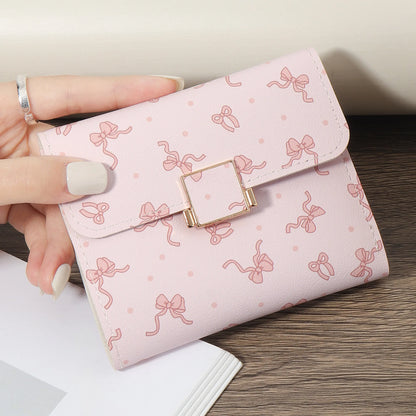 Portefeuille Femme Mini Pliable Multi-Cartes - Porte-Carte ID Fenêtre Voyage Extérieur Rose