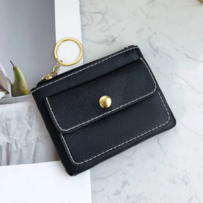 Portefeuille Femme RFID Blocking Trifold Multi-Cartes - Porte-Monnaie Zippé Porte-Clés Sécurisé