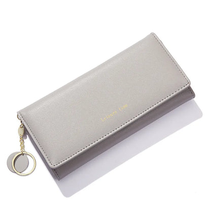 Portefeuille Femme Long Trifold Cuir - Pochette Porte-Cartes avec Lettres