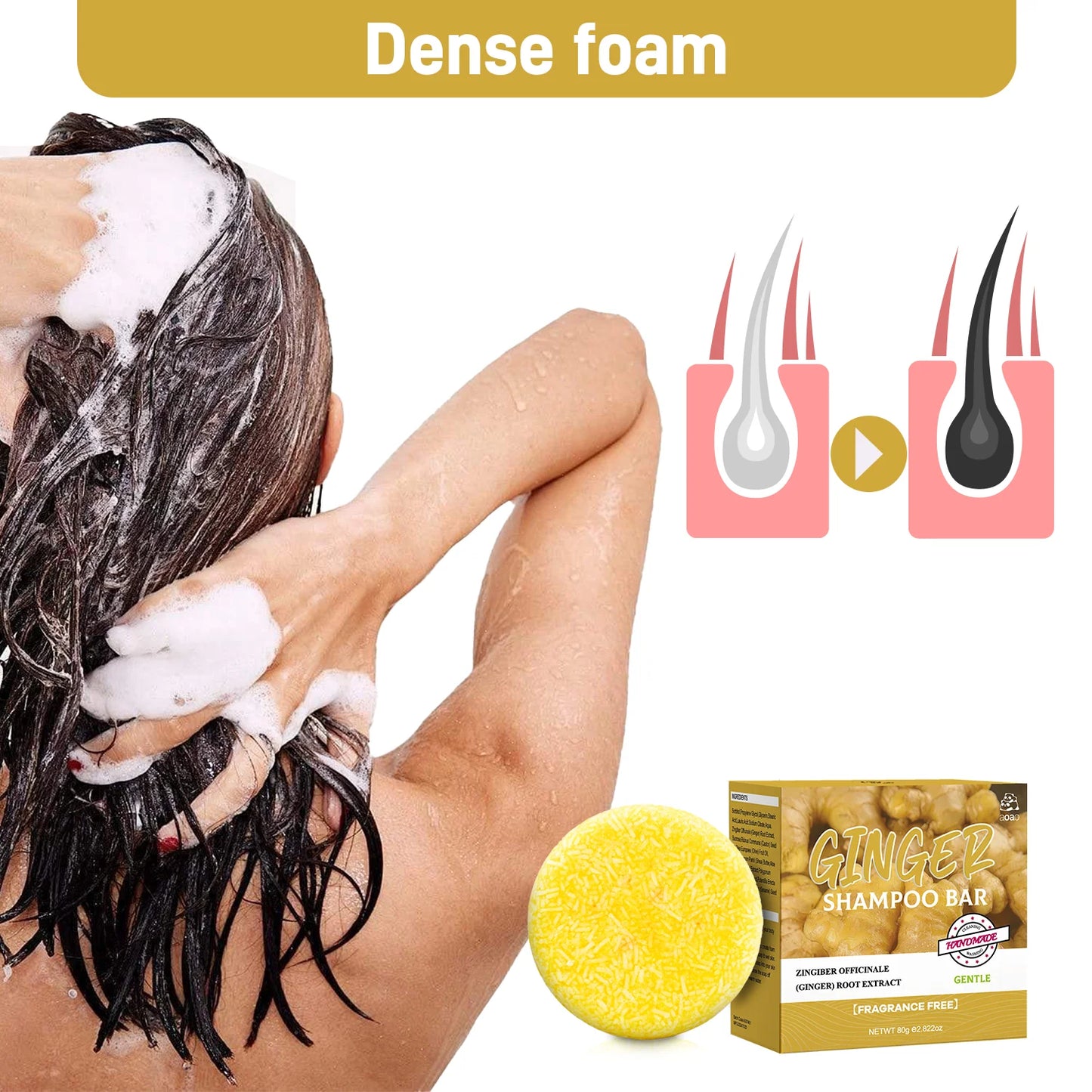 Shampooing Naturel au Gingembre & Aloe Vera - Hydratation Profonde