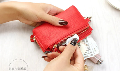Portefeuille Long Femme Cuir PU Grande Capacité - Porte-Cartes Dragonne Multi-Compartiments