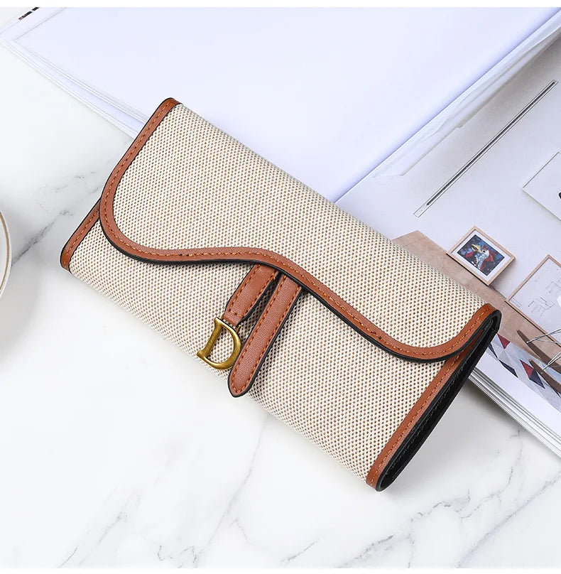 Portefeuille Femme Long Rétro Grande Capacité - Boucle D Multi-Cartes Trifold Sac Main Multifonction