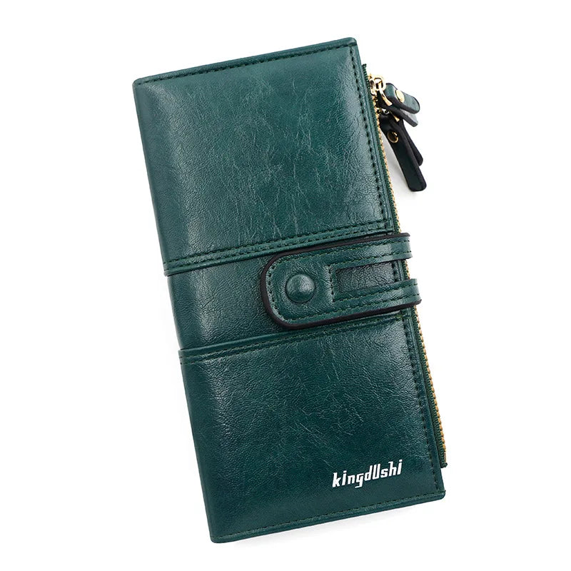 Portefeuille Long Femme Cuir PU Grande Capacité - Porte-Cartes Fermeture Éclair Fashion
