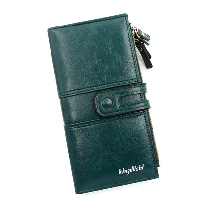Portefeuille Long Femme Cuir PU Grande Capacité - Porte-Cartes Fermeture Éclair Fashion