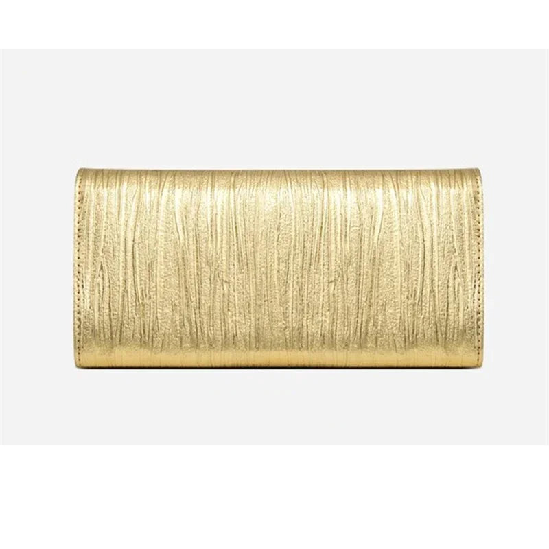 Portefeuille Long Femme Cuir Véritable Luxe - Porte-Cartes Téléphone Rayures Élégant