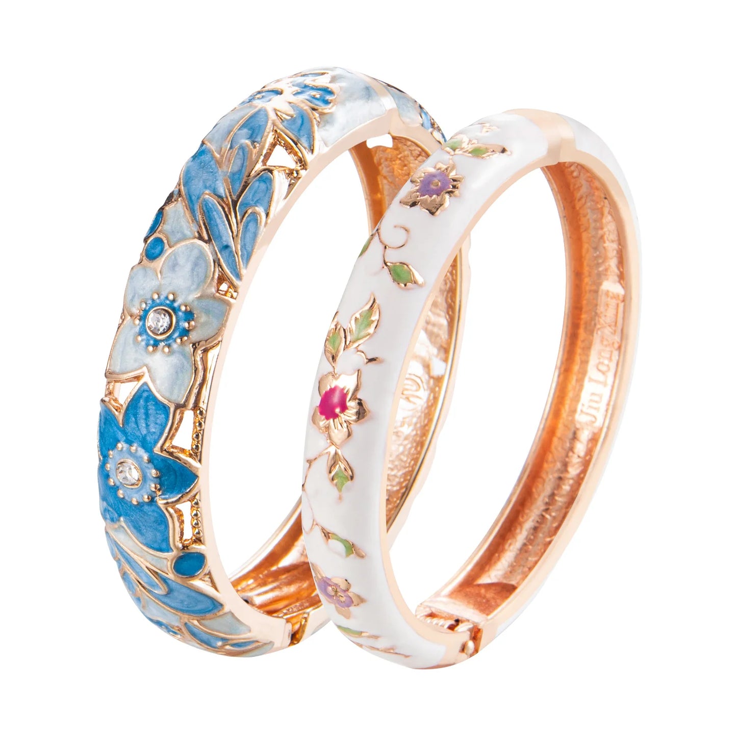 Ensemble 2 Bracelets Joncs Émaillés Cloisonné Style Indien Dubaï – Tendance Femme
