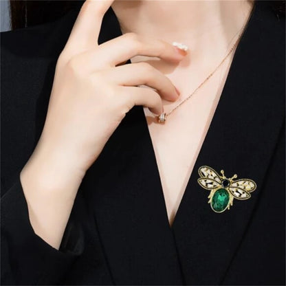 Broche Abeille Cristaux Luxe – Pin's Métal Vintage Unisexe