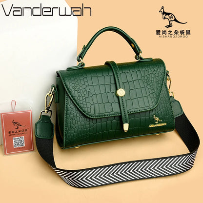 Sac Bandoulière Femme Cuir Crocodile Luxe 2025 - Messenger Designer Élégant