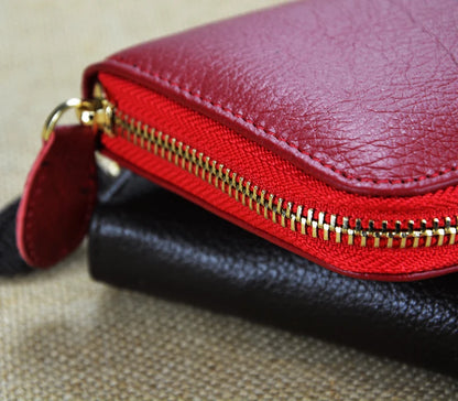 Portefeuille Femme Cuir Véritable RFID Blocking - Long Clutch Porte-Monnaie Téléphone