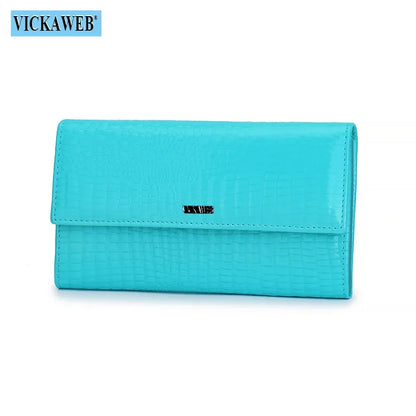 Portefeuille Femme Cuir Verni Noir - Porte-Monnaie Magnétique avec Fermoir Hasp Élégant