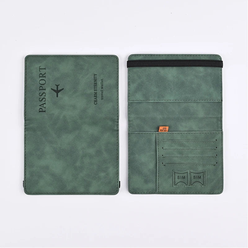 Portefeuille Homme Cuir PU Passeport Voyage - Porte-Cartes Business Accessoires Voyage