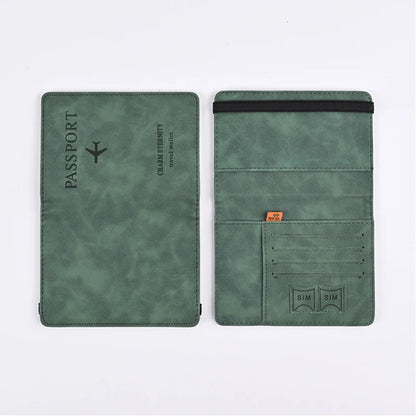 Portefeuille Homme Cuir PU Passeport Voyage - Porte-Cartes Business Accessoires Voyage