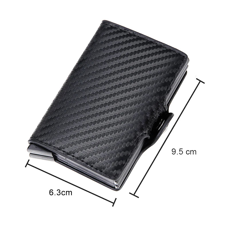 Portefeuille Porte-Cartes RFID Homme Aluminium Cuir - Protection Anti-Piratage Bancaire