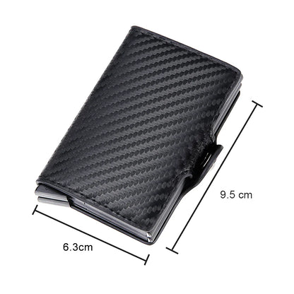 Portefeuille Porte-Cartes RFID Homme Aluminium Cuir - Protection Anti-Piratage Bancaire