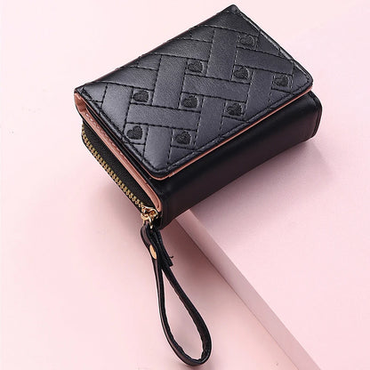 Portefeuille Femme Kawaii Mignon - Petit Porte-Monnaie Cuir Rose Designer