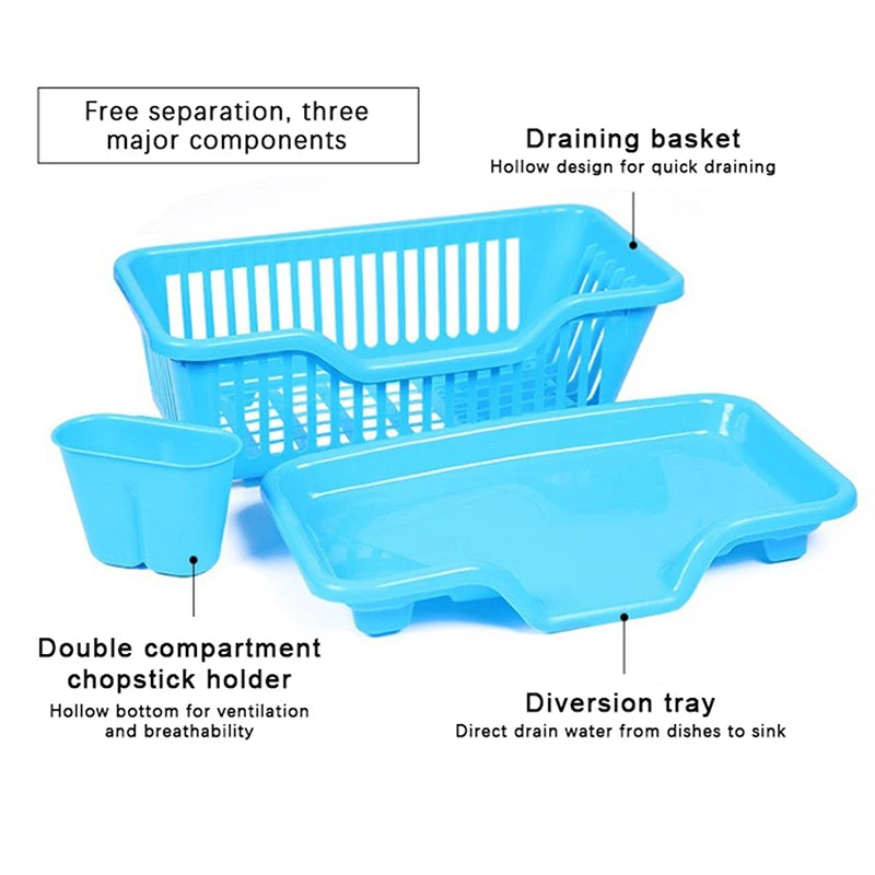 Égouttoir à Vaisselle avec Plateau de Drainage - Rangement Comptoir pour Assiettes et Ustensiles