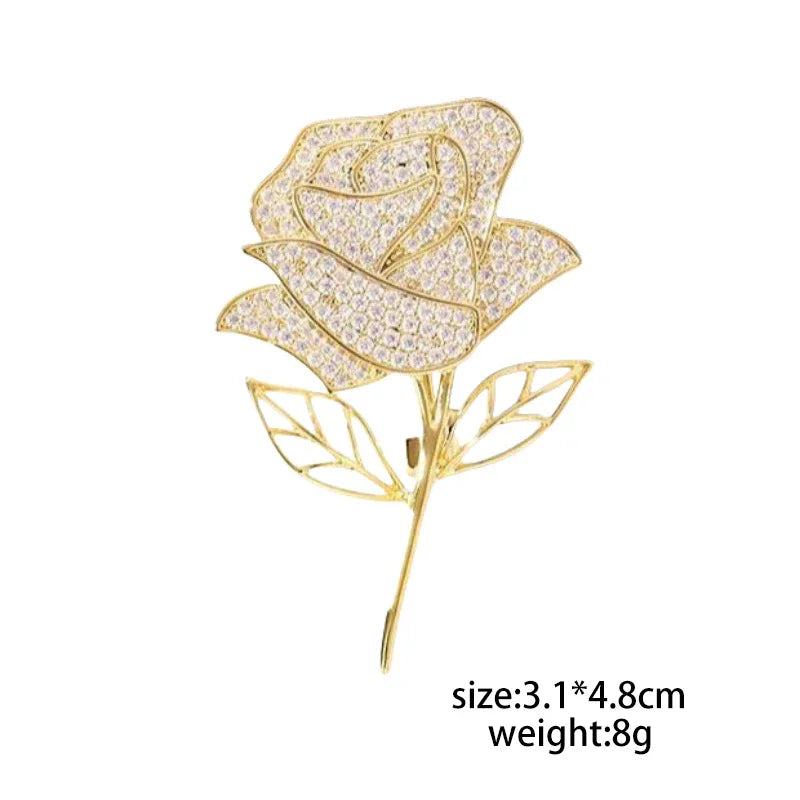 Broche Florale Romantique – Pin Élégant Rose Pivoine Iris