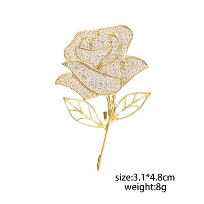 Broche Florale Romantique – Pin Élégant Rose Pivoine Iris