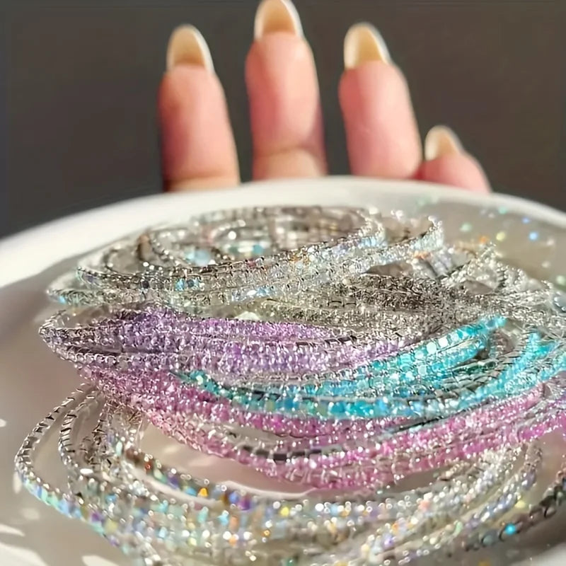 Set 5 Bracelets Bohème Luxe Empilables – Strass Colorés Femme
