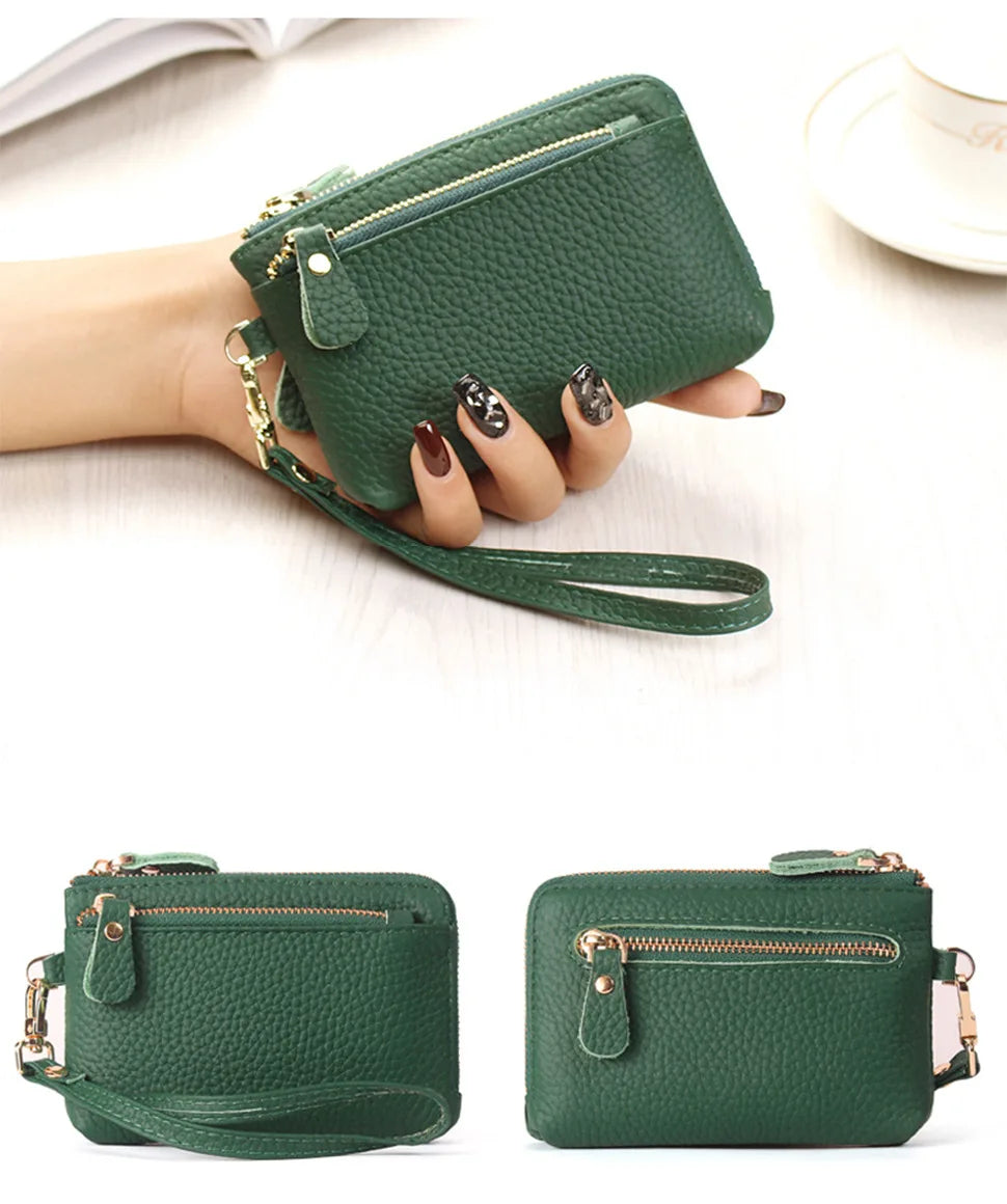 Portefeuille Long Femme Cuir PU Grande Capacité - Porte-Cartes Dragonne Multi-Compartiments