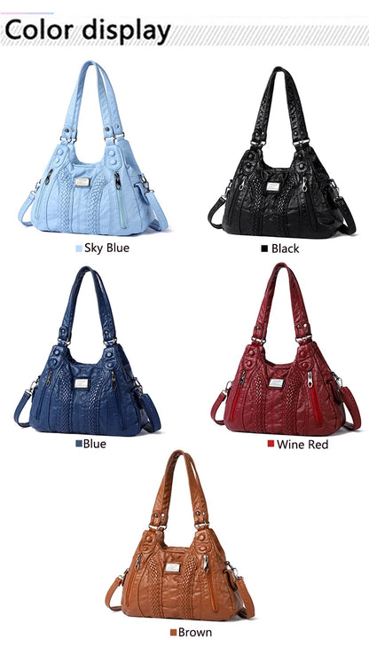 Sac à Main Femme Cuir Véritable Peau Mouton - Sac Épaule Bandoulière Crossbody Messenger Tote Élégant