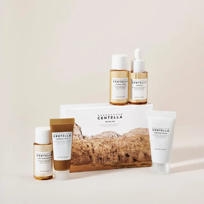 Kit Voyage SKIN1004 Madagascar Centella 5pcs - Toner Ampoule Crème Apaisante Huile Nettoyante Mousse K-Beauty