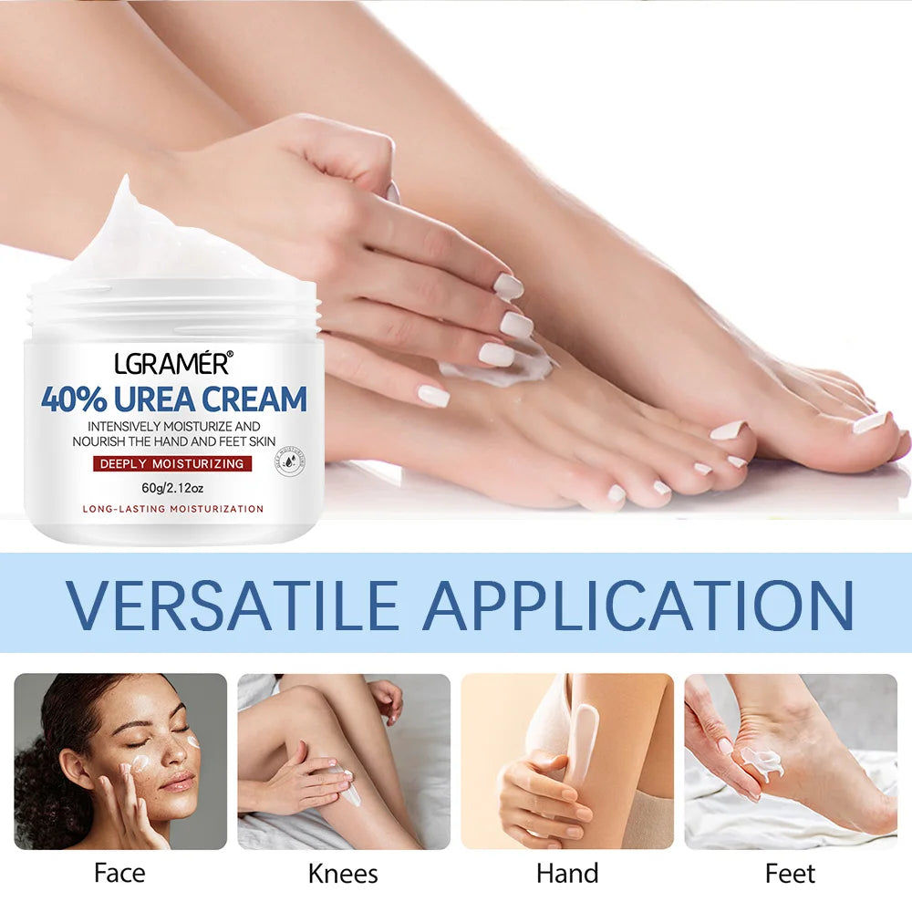Crème Urée 40% Mains Pieds 60g - Hydratante Réparatrice Peau Sèche Craquelée Talons Fissurés Exfoliante