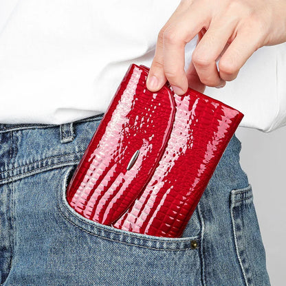 Portefeuille Femme Luxe Clip Cuir - Clutch Soirée Designer Porte-Cartes Crédit