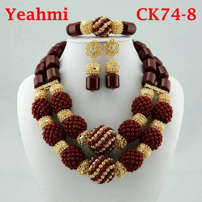 Ensemble Bijoux Perles Cristal Africain – Parure Mariée Luxe