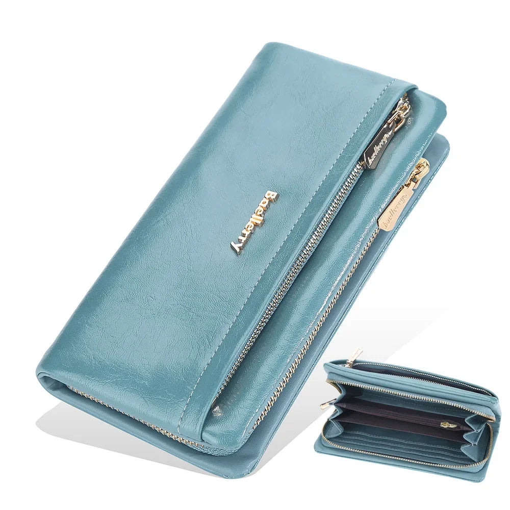 Portefeuille Femme Cuir PU Multi-Fonctions - Pochette Clutch Porte-Cartes Téléphone
