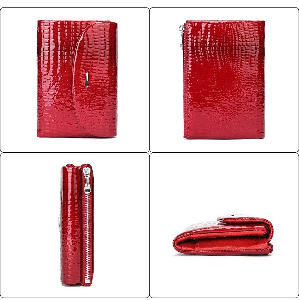 Portefeuille Femme Luxe Clip Cuir - Clutch Soirée Designer Porte-Cartes Crédit